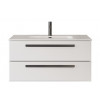 Cezares Тумба с раковиной Eco Cer-N 100 bianco opaco CZR-8095-100 ручки чёрные
