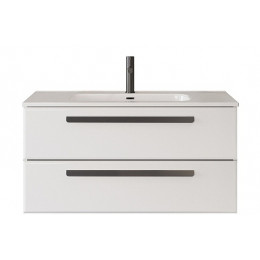 Cezares Тумба с раковиной Eco Cer-N 100 bianco opaco CZR-8095-100 ручки чёрные
