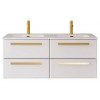 Cezares Тумба с раковиной Eco Cer-N 120 с 4 ящиками bianco lucido CZR-8073-120-2 ручки сатиновое золото