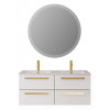 Cezares Тумба с раковиной Eco Cer-N 120 с 4 ящиками bianco lucido CZR-8073-120-2 ручки сатиновое золото