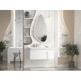 Brevita Тумба с раковиной Cascade 100 подвесная белая