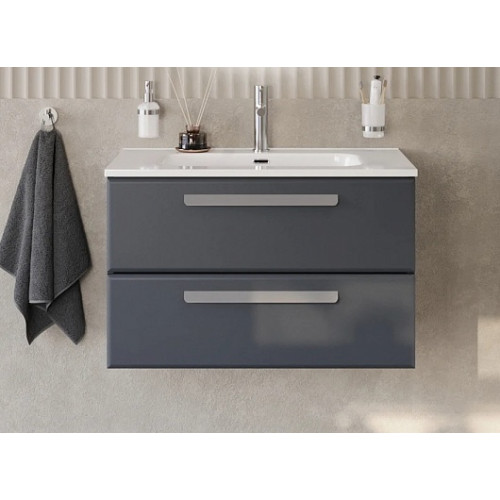Cezares Тумба с раковиной Eco Cer-N 80 grafito CZR-8095-80 ручки серые