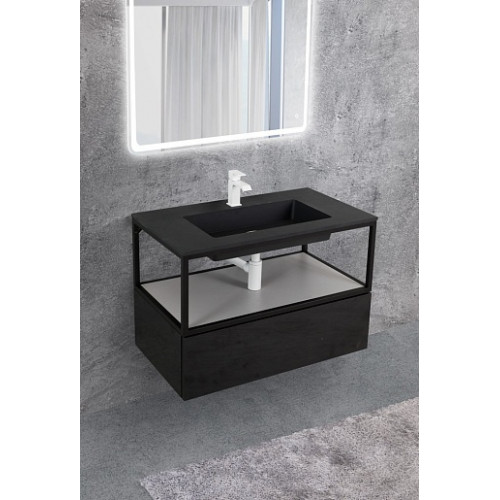 Cezares Тумба и каркас с раковиной Cadro 100 Nero