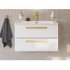 Cezares Тумба с раковиной Eco Cer-N 80 bianco opaco CZR-8073-80 ручки сатиновое золото