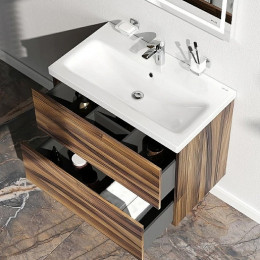 Am.Pm Тумба с раковиной Gem 75 подвесная орех