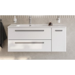 Cezares Тумба с раковиной Eco Cer-N 120-1 L bianco lucido CZR-8095-120-L ручки серые