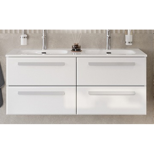 Cezares Тумба с раковиной Eco Cer-N 120 с 4 ящиками bianco lucido CZR-8073-120-2 ручки сатин