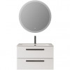 Cezares Тумба с раковиной Eco Cer-N 80 bianco opaco CZR-8073-80 ручки матовые чёрные