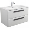 Cezares Тумба с раковиной Eco Cer-N 80 bianco opaco CZR-8073-80 ручки матовые чёрные