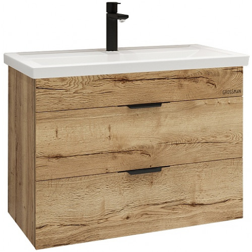 Grossman Тумба с раковиной Форта 70 подвесная дуб галифакс