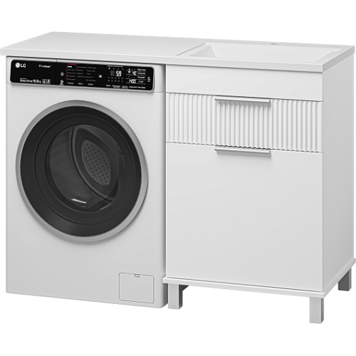 Brevita Тумба с раковиной Enfida 120 R Гавана под стиральную машину с б/к белая