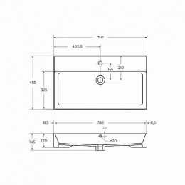 BelBagno Тумба с раковиной Molveno-46 80 подвесная ossido