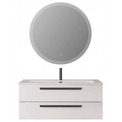Cezares Тумба с раковиной Eco Cer-N 120 bianco opaco CZR-8073-120 ручки чёрные