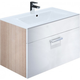 Iddis Тумба с раковиной Mirro 80 (Cloud) подвесная белая/ясень шимо