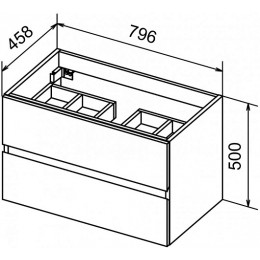 Cezares Тумба с раковиной MOLVENO 46-80 Rovere Rivera