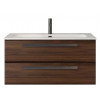 Cezares Тумба с раковиной Eco Cer-N 100 орех шоколад софт CZR-8073-100 ручки матовые чёрные