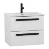 Cezares Тумба с раковиной Eco Cer-N 60 bianco opaco CZR-8095-60 ручки матовые чёрные