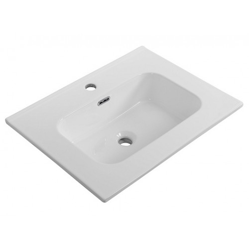 Cezares Тумба с раковиной Eco Cer-N 60 bianco opaco CZR-8095-60 ручки матовые чёрные