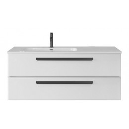 Cezares Тумба с раковиной Eco Cer-N 120 L bianco lucido CZR-8095-120-L ручки чёрные