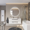 Cezares Тумба с раковиной Eco Cer-N 120 L bianco lucido CZR-8095-120-L ручки чёрные