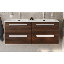 Cezares Тумба с раковиной Eco Cer-N 120 с 4 ящиками орех шоколад софт CZR-8095-120-2 ручки сатин