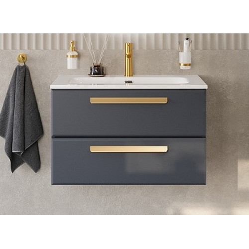 Cezares Тумба с раковиной Eco Cer-N 80 grafito CZR-8073-80 ручки сатиновое золото