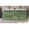 Cezares Тумба с раковиной Eco Cer-N 120 с 4 ящиками фисташковый софт CZR-8095-120-2 ручки матовые чёрные