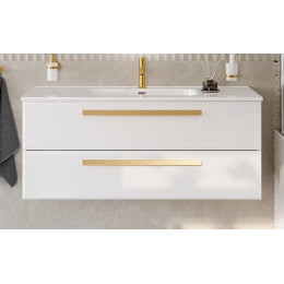 Cezares Тумба с раковиной Eco Cer-N 120 bianco lucido CZR-8095-120 ручки сатиновое золото