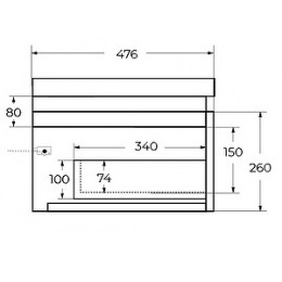 Cezares Тумба с раковиной Slider 80 подвесная чёрный фьюжн