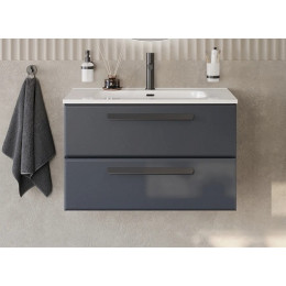 Cezares Тумба с раковиной Eco Cer-N 80 grafito CZR-8095-80 ручки матовые чёрные