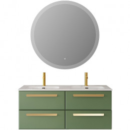 Cezares Тумба с раковиной Eco Cer-N 120 с 4 ящиками фисташковый софт CZR-8095-120-2 ручки сатиновое золото