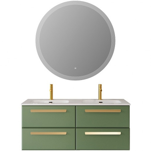 Cezares Тумба с раковиной Eco Cer-N 120 с 4 ящиками фисташковый софт CZR-8095-120-2 ручки сатиновое золото