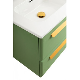 Cezares Тумба с раковиной Eco Cer-N 120 с 4 ящиками фисташковый софт CZR-8095-120-2 ручки сатиновое золото