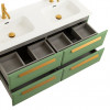 Cezares Тумба с раковиной Eco Cer-N 120 с 4 ящиками фисташковый софт CZR-8095-120-2 ручки сатиновое золото