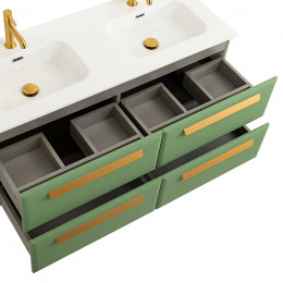 Cezares Тумба с раковиной Eco Cer-N 120 с 4 ящиками фисташковый софт CZR-8095-120-2 ручки сатиновое золото