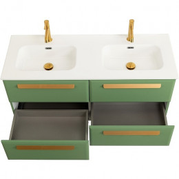 Cezares Тумба с раковиной Eco Cer-N 120 с 4 ящиками фисташковый софт CZR-8095-120-2 ручки сатиновое золото