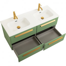 Cezares Тумба с раковиной Eco Cer-N 120 с 4 ящиками фисташковый софт CZR-8095-120-2 ручки сатиновое золото