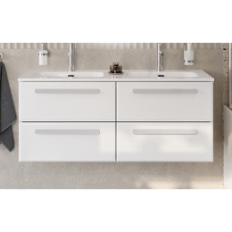 Cezares Тумба с раковиной Eco Cer-N 120 с 4 ящиками bianco lucido CZR-8095-120-2 ручки сатин