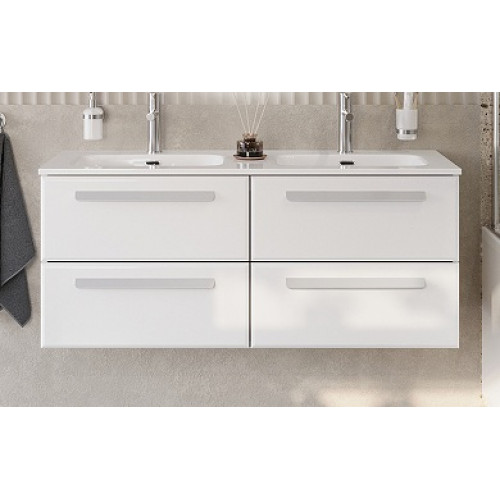 Cezares Тумба с раковиной Eco Cer-N 120 с 4 ящиками bianco lucido CZR-8095-120-2 ручки сатин