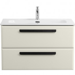 Cezares Тумба с раковиной Eco Cer-N 80 брашированная альпака CZR-8073-80 ручки матовые чёрные