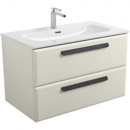 Cezares Тумба с раковиной Eco Cer-N 80 брашированная альпака CZR-8073-80 ручки матовые чёрные