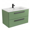 Cezares Тумба с раковиной Eco Cer-N 80 фисташковый софт CZR-8095-80 ручки матовые чёрные