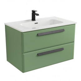 Cezares Тумба с раковиной Eco Cer-N 80 фисташковый софт CZR-8095-80 ручки матовые чёрные
