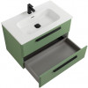 Cezares Тумба с раковиной Eco Cer-N 80 фисташковый софт CZR-8095-80 ручки матовые чёрные