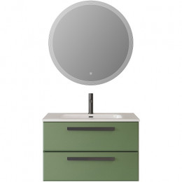 Cezares Тумба с раковиной Eco Cer-N 80 фисташковый софт CZR-8095-80 ручки матовые чёрные