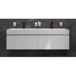 Velvex Тумба с раковиной Pulsus 140 белый глянец
