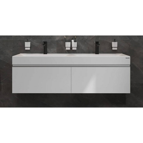 Velvex Тумба с раковиной Pulsus 140 белый глянец