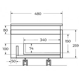 Cezares Тумба Slider 80 дымчатый орех