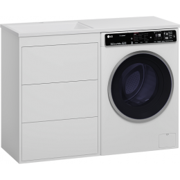 Brevita Тумба с раковиной Grafit 120 L под стиральную машину белая