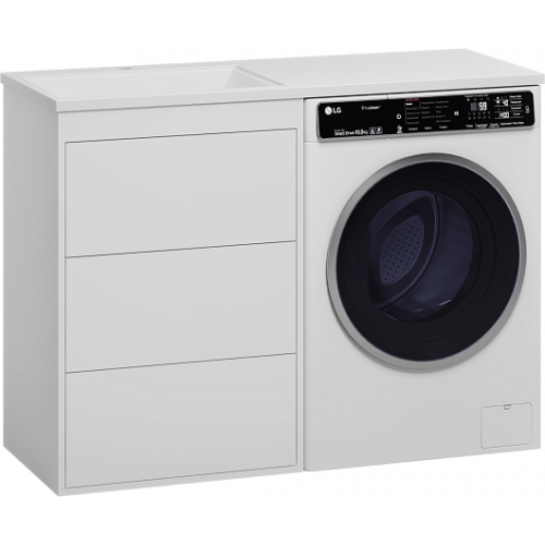 Brevita Тумба с раковиной Grafit 120 L под стиральную машину белая
